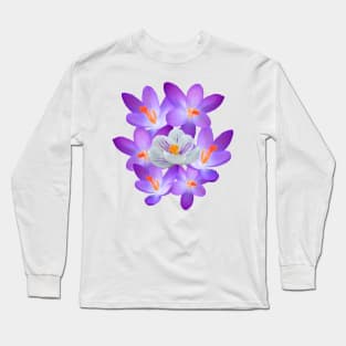 purple spring flower violet flowery floral Long Sleeve T-Shirt